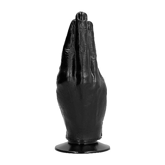 Gode Fisting XXL 21 cm Forme Ergonomique avec Testicules - All Black