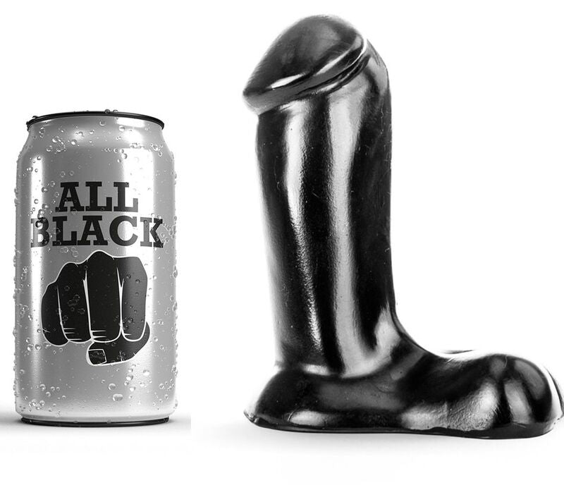 Gode Réaliste 14 cm Base Ventouse Boules Idéal Débutant - All Black