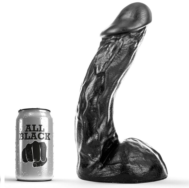 Gode Réaliste Incurvé Point G 28 cm Ventouse - All Black