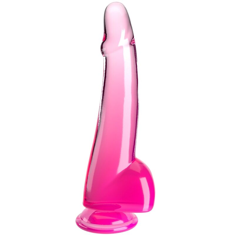 Gode Réaliste Translucide King Cock Clear avec Testicules et Ventouse