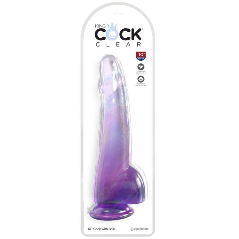 Gode Réaliste Translucide King Cock Clear avec Testicules et Ventouse