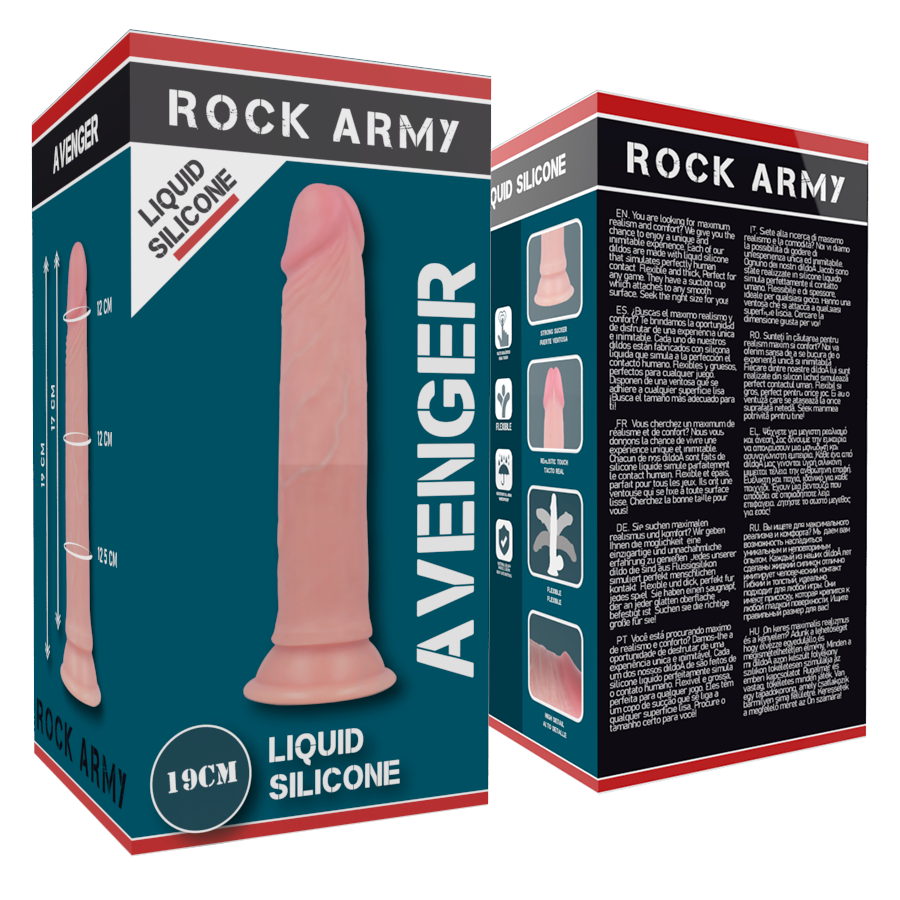 Gode Réaliste Ventouse Avenger Double Densité 19 cm - Rock Army
