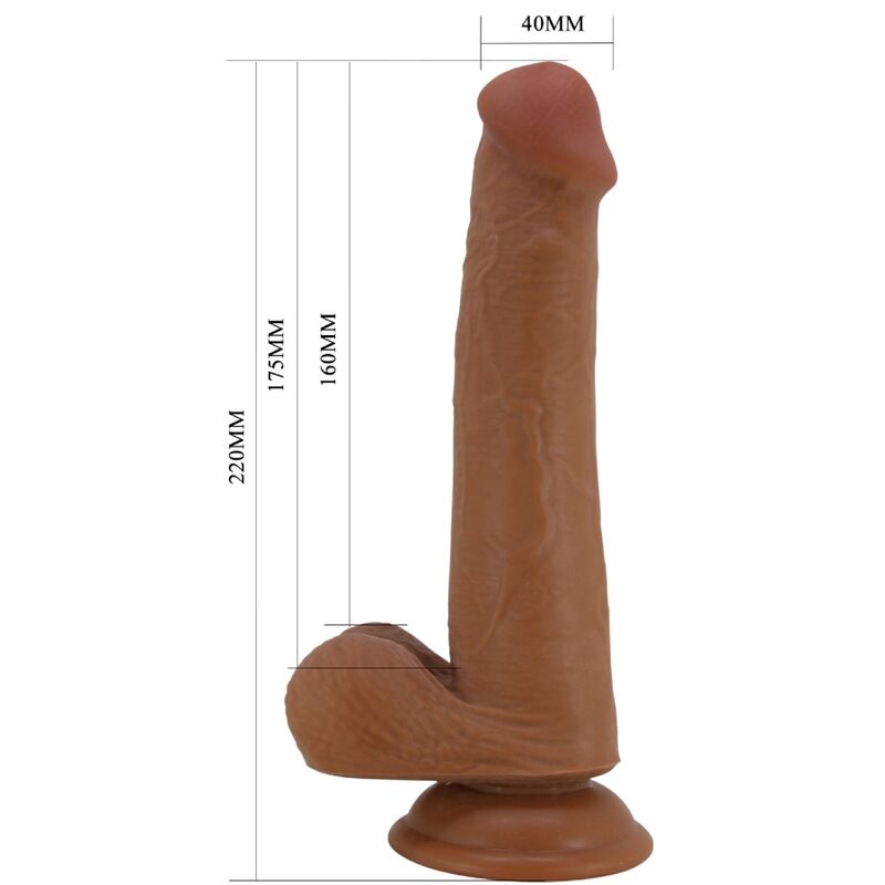 Gode Ventouse Réaliste 22 cm Peau Coulissante Noyau Vertébral - Pretty Love