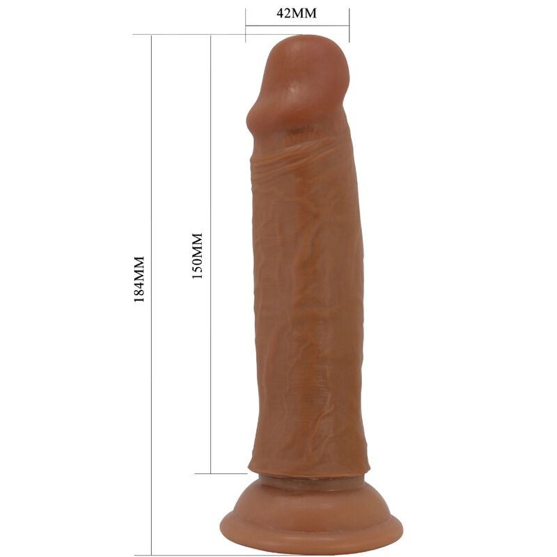 Gode Ventouse Réaliste Quentin 18 cm Peau Coulissante - TPR - Pretty Love