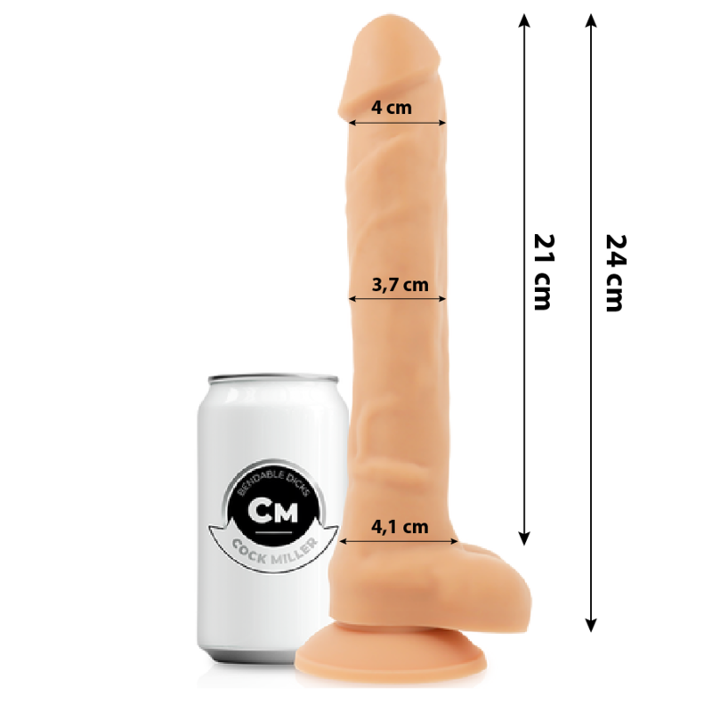 Gode Ventouse Réaliste Silicone Double Densité Articulable - Cock Miller