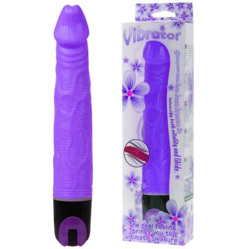 Gode Vibrant Réaliste Veiné - Multivitesse TPR Souple - Baile