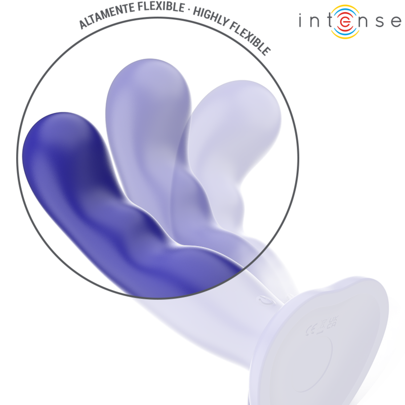 Gode Vibrant Shorty Texturé Ventouse Télécommande 10 Vibrations - Intense
