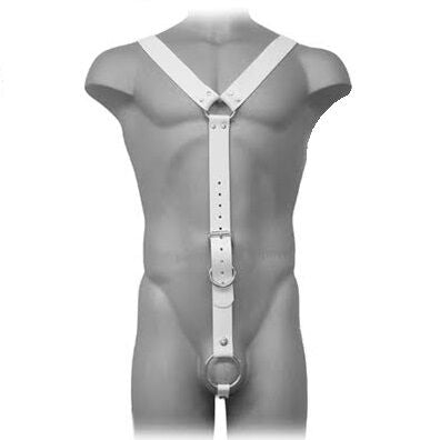 Harnais BDSM Cuir Homme avec Anneau Pénis - Réglable S à XL - Kink