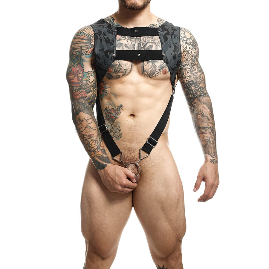 Harnais BDSM Dngeon Anneau Pénien Métal Sangles Ajustables - Mob