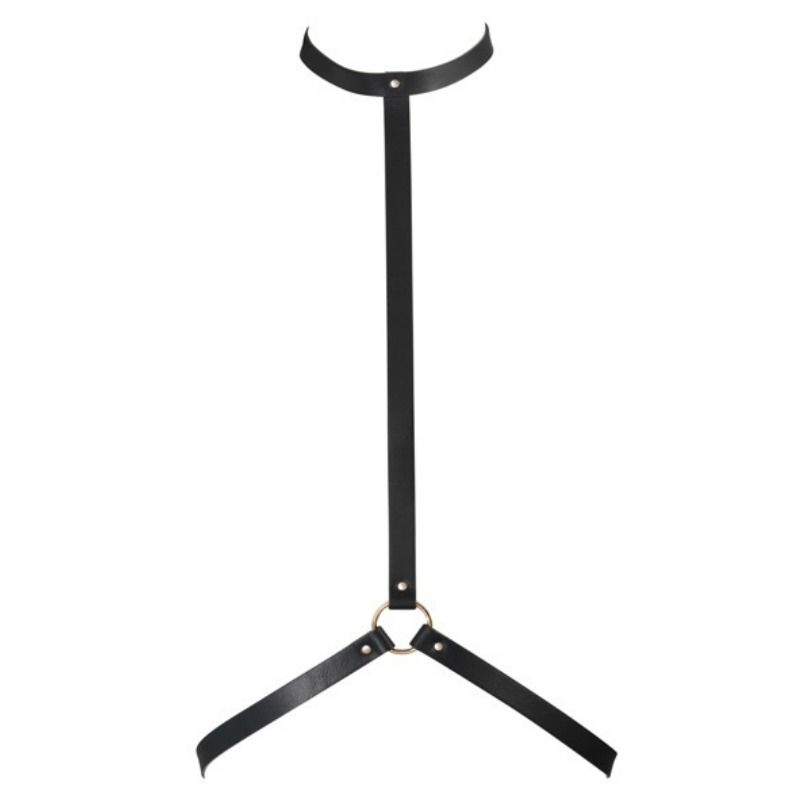 Harnais BDSM Maze Vegan Réglable Cou et Taille Noir - Bijoux Indiscrets