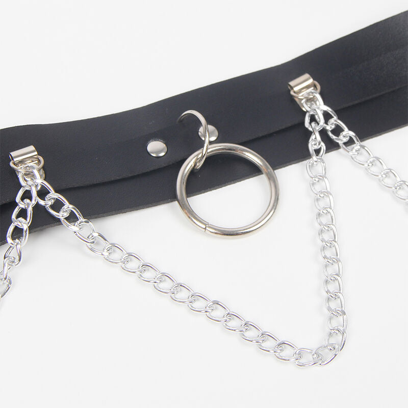 Harnais Ceinture Jarretières Anneaux et Chaîne Cuir Taille Unique - Subblime