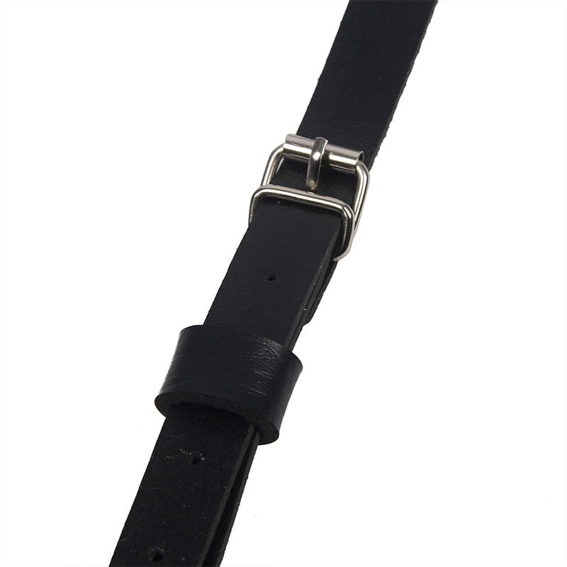 Harnais Poitrine BDSM Anneau Cuir Noir Taille Unique - Subblime