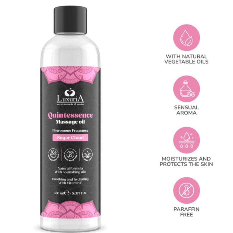 Huile de Massage Comestible Luxuria Aromatisée  - Intimateline