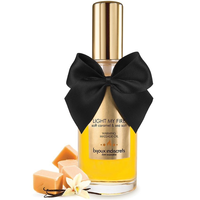 Huile de Massage Effet Chaleur Arôme Caramel ou Fraise 100 ml - Bijoux