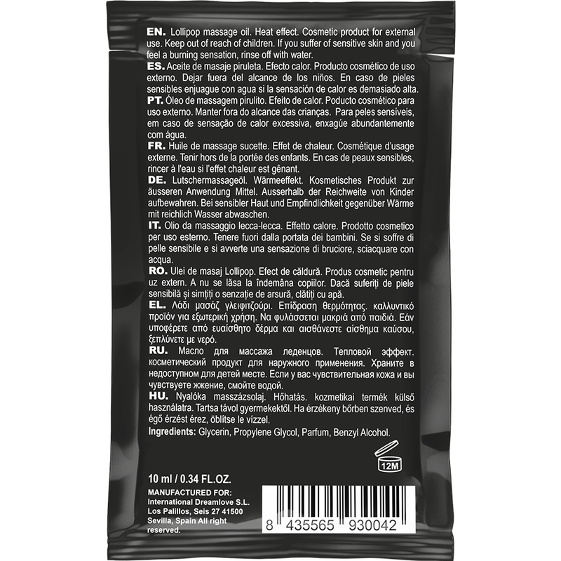 COQUETTE CHIC DESIRE – KISSABLE POCKET MASSAGEÖL MIT WÄRME-EFFEKT, LOLLIPOP, 10 ml