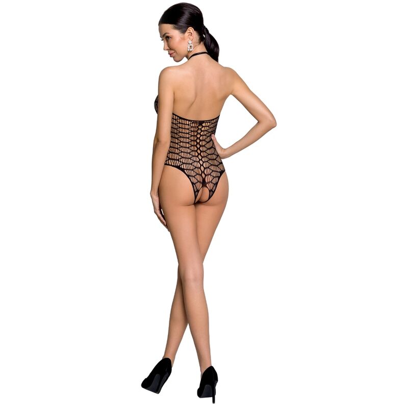 Damen bs087 schwarzer Bodystocking Einheitsgröße
