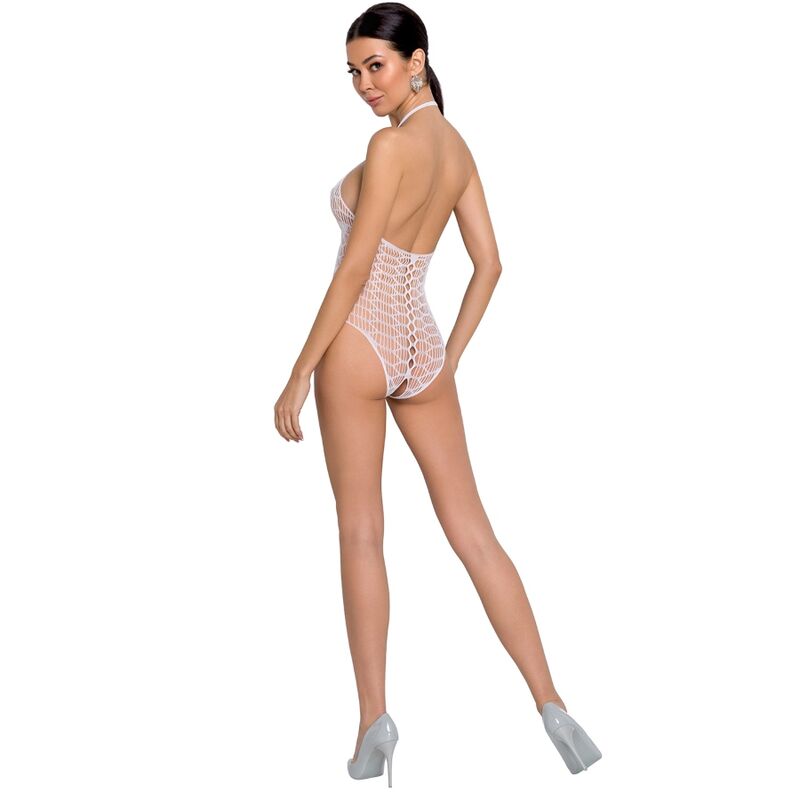 PASSION - DAMEN BS087 WEISSER BODYSTOCKING EINHEITSGRÖSSE