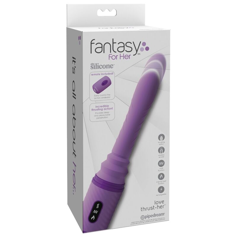 Gode Va-et-Vient Chauffant Love Thrust-Her Vibrant Ventouse - Fantasy For Her