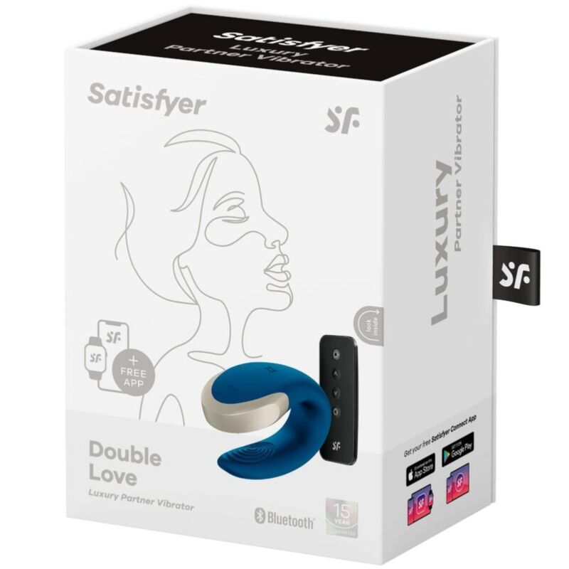 SATISFYER - DOUBLE LOVE LUXURY PARTNER BLAUER VIBRATOR