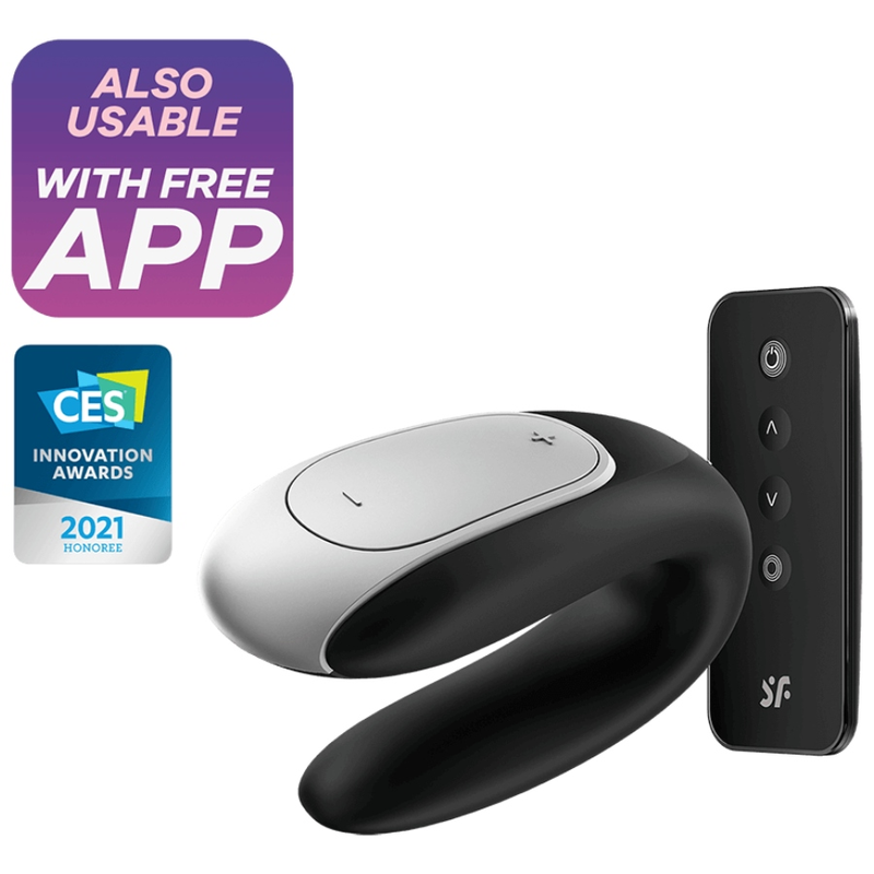 SATISFYER - DOPPELTER SPASS PARTNER VIBRATOR SCHWARZ