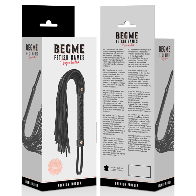 BEGME - BLACK EDITION FLOGGER AUS VEGANEM LEDER