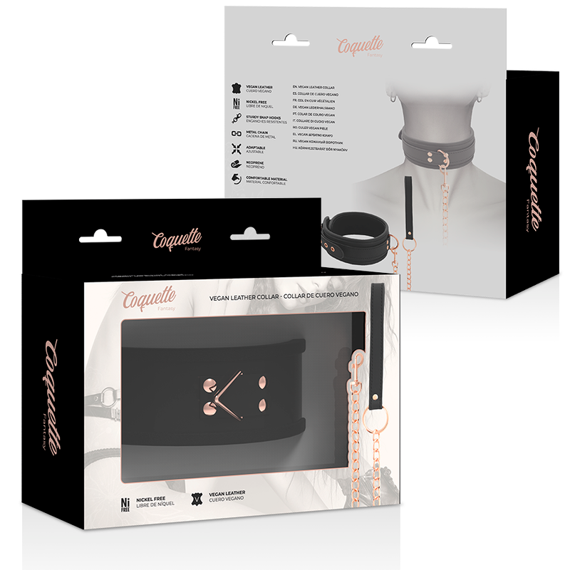 Modische Halskette aus veganem Leder mit Riemen und Neoprenfutter