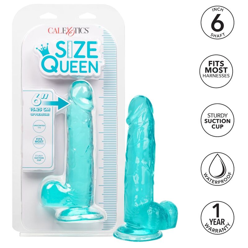 CALEXOTICS - DILDO IN QUEEN SIZE, BLAU, 15,3 CM