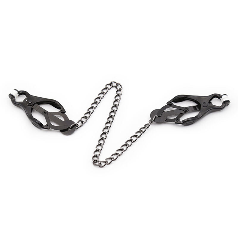 OHMAMA FETISH – Japanische Nippelklemmen mit schwarzer Kette