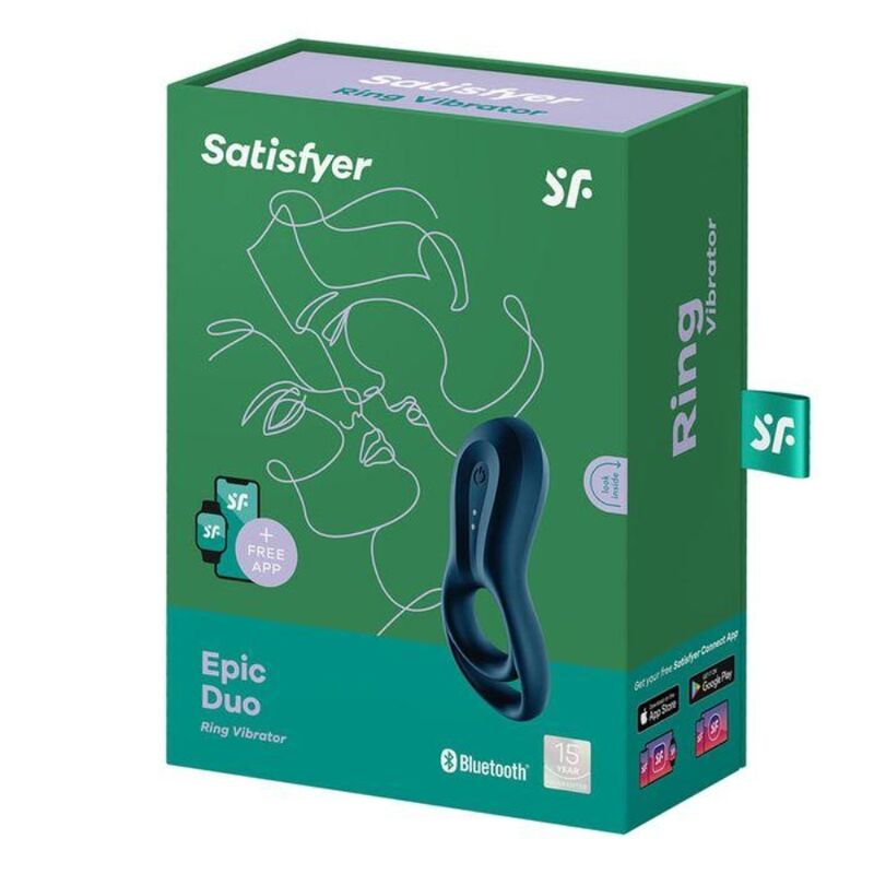 SATISFYER - EPIC DUO RING VIBRATOR APPLICATION BLAU