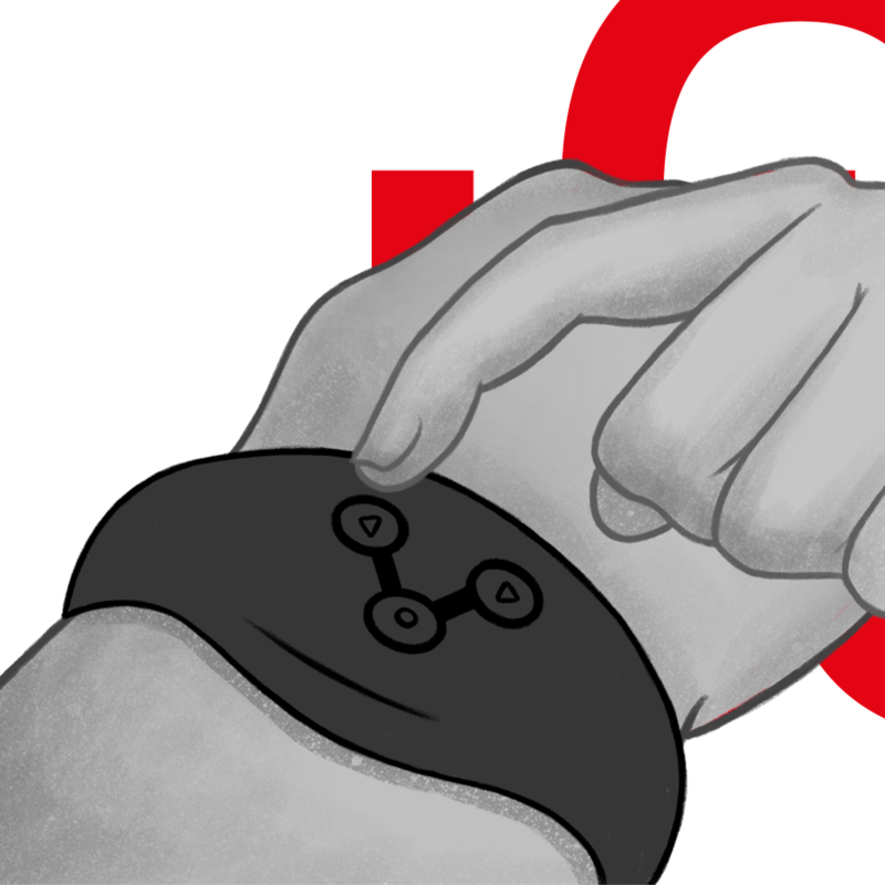 Tiefschwarze Uhr mit kabelloser Technologie