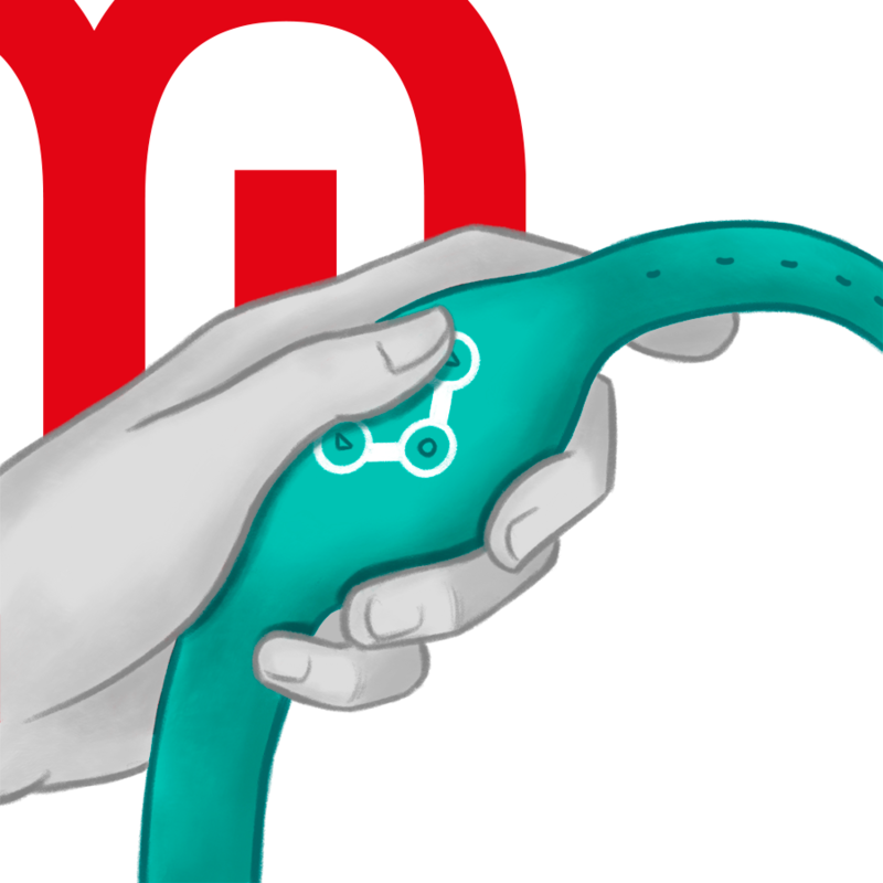 Blaugrüne Uhr mit kabelloser Technologie