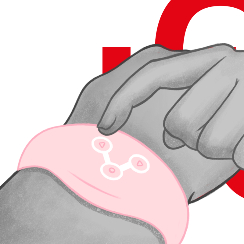 WATCHME - Kabellose Uhr in Zartrosa