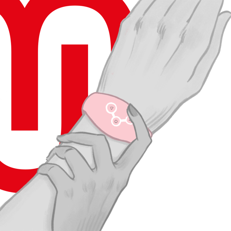 WATCHME - Kabellose Uhr in Zartrosa