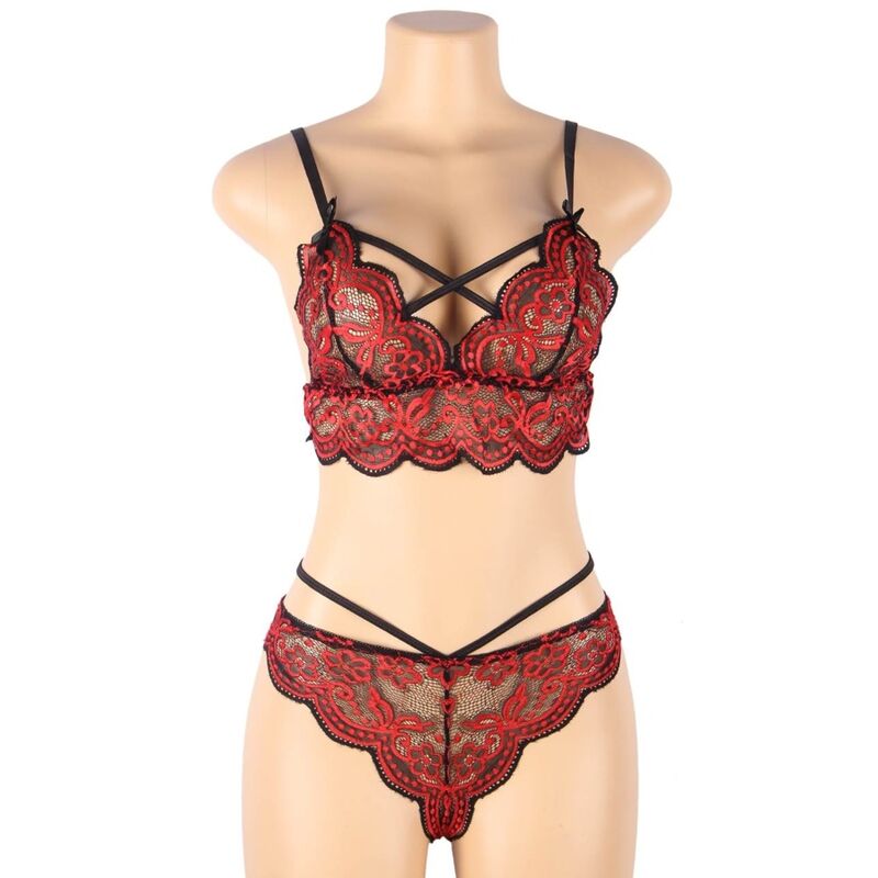 SUBBLIME - ZWEITEILIGES SPITZEN-TOP- UND HÖSCHEN-SET S/M