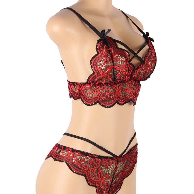 SUBBLIME - ZWEITEILIGES SPITZEN-TOP- UND HÖSCHEN-SET S/M