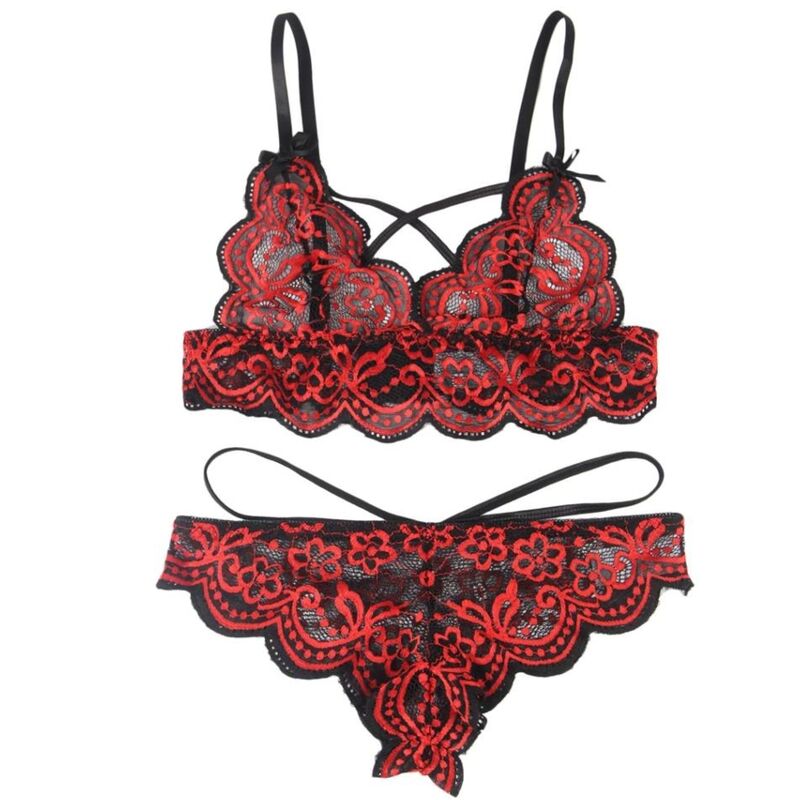 SUBBLIME - ZWEITEILIGES SPITZEN-TOP- UND HÖSCHEN-SET S/M