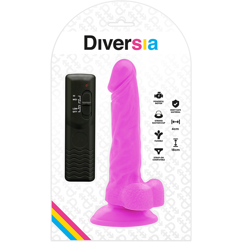 DIVERSIA - FLEXIBLER VIBRATIONSDILDO LILA 18 CM -O- 4 CM
