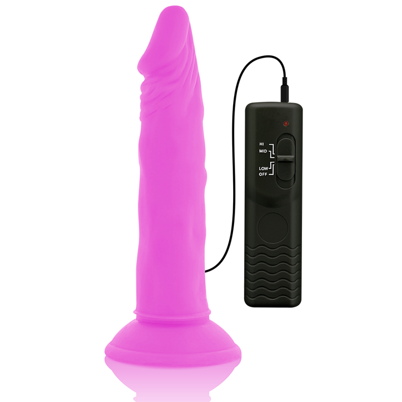 Lila flexibler vibrierender Dildo 23 cm -o- 4,3 cm