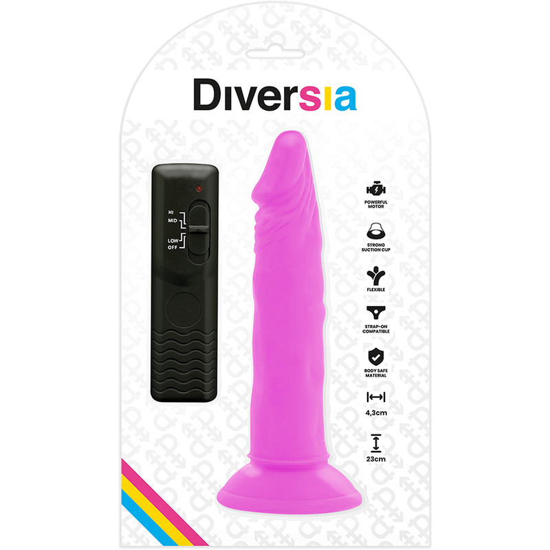 DIVERSIA - FLEXIBLER VIBRATIONSDILDO LILA 23 CM -O- 4,3 CM
