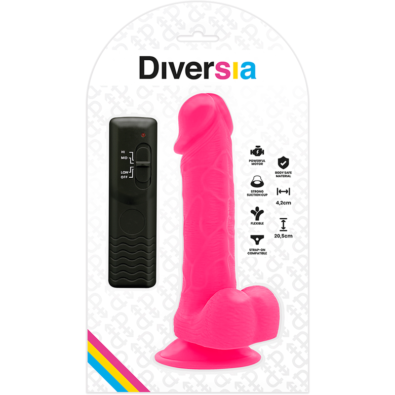 DIVERSIA – PINK FLEXIBLER, LEUCHTENDES DILDO 20,5 CM – O – 4,2 CM