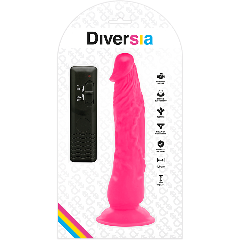 DIVERSIA – PINK FLEXIBLER, LEUCHTENDES DILDO 21 CM – O – 4,9 CM