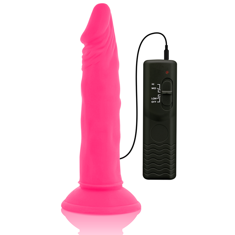 DIVERSIA – Weicher Dildo mit Vibration, Rosa, 23 cm – O – 4,3 cm