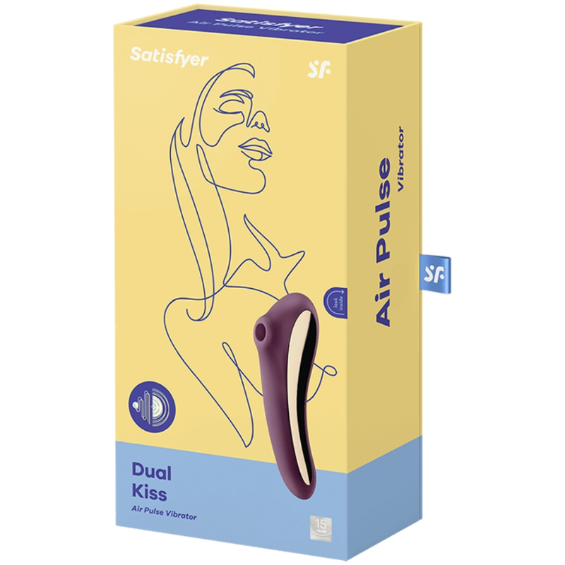 Dual Kiss Air Pulse Vibrator Rotwein