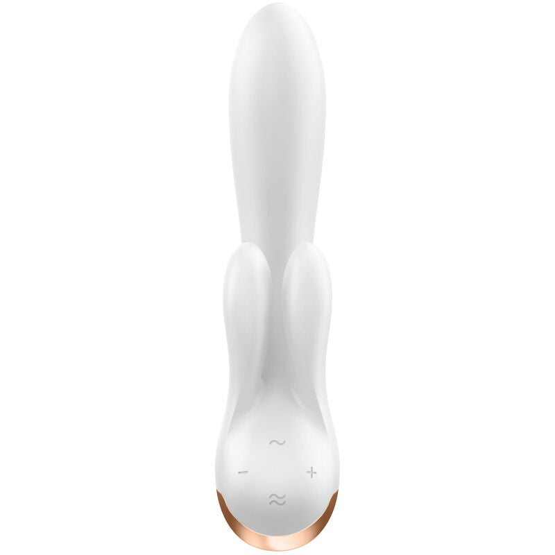 SATISFYER - ANWENDUNG DES WEISSEN DOPPELFLEX-VIBRATORS
