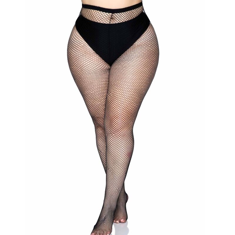 Strumpfhose mit Naht hinten - Schwarz Plus Size