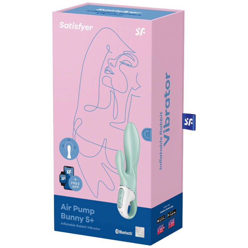 SATISFYER - AIR PUMP BUNNY 5+ AUFBLASBARER, APP-VIBRIERENDER GRÜNER HASE