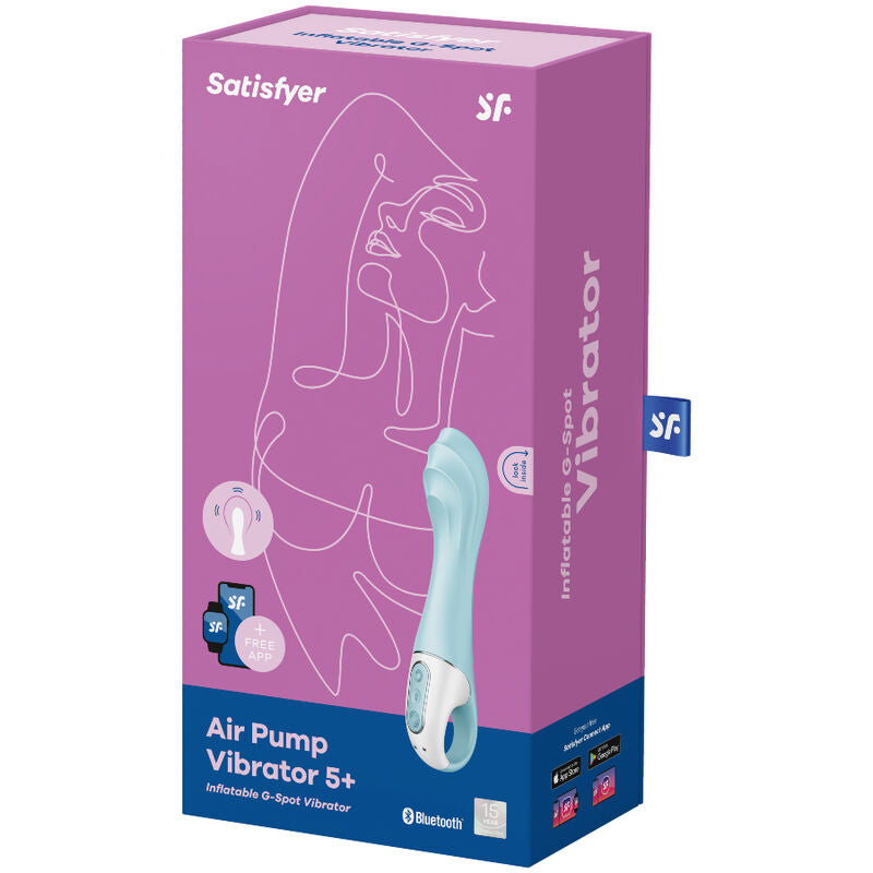 Luftpumpenvibrator 5+ App aufblasbarer G-Punkt-Vibrator blau