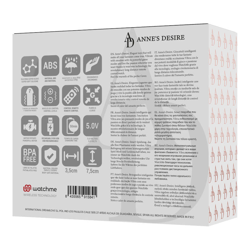 ANNE'S DESIRE - EGG WATCHME FERNBEDIENUNGSTECHNOLOGIE SCHWARZ/GOLD