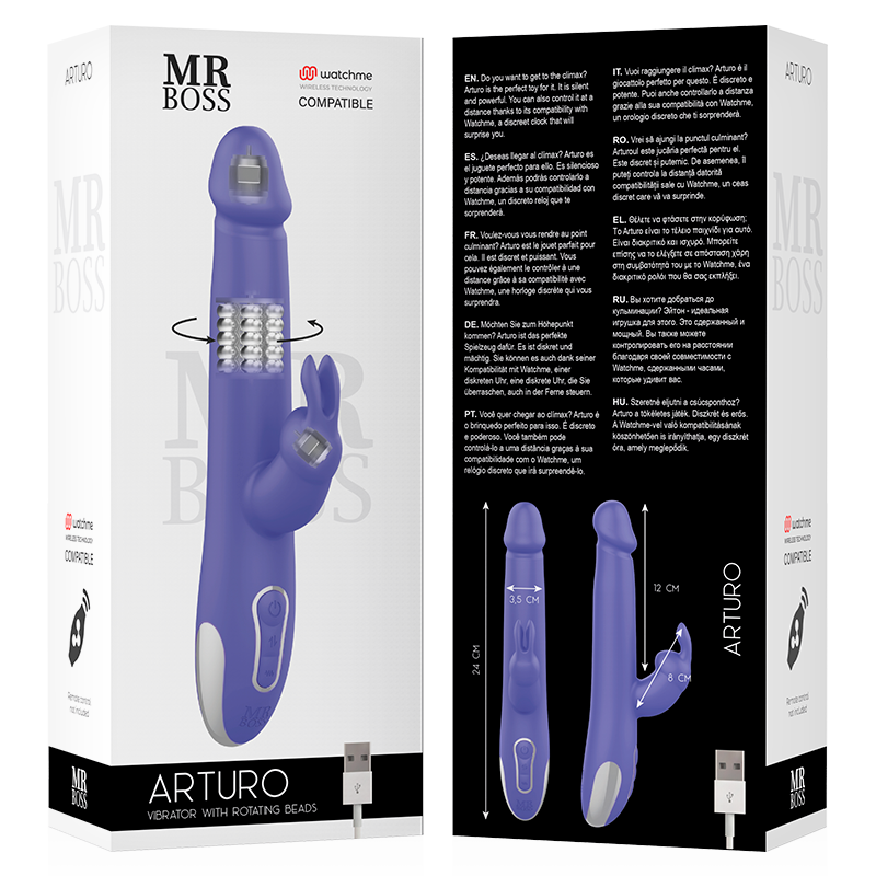 MR BOSS - ARTURO VIBRATOR UND ROTATOR, KOMPATIBEL MIT WATCHME DRAHTLOSTECHNOLOGIE