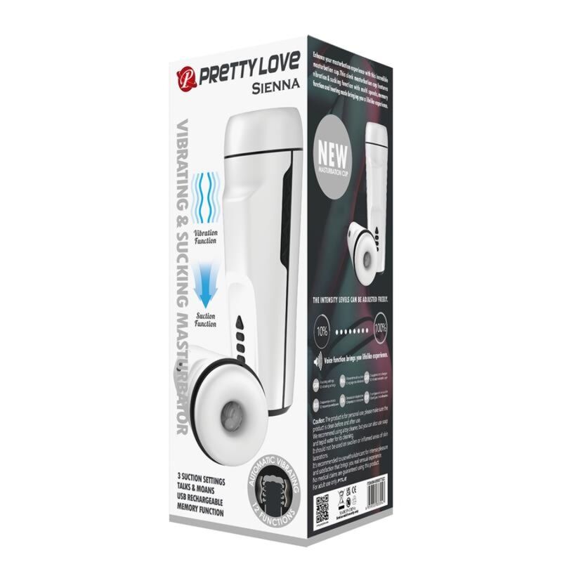 PRETTY LOVE - SIENNA VIBRATIONSMASTURBATOR FÜR MÄNNER MIT STIMME UND SAUGFUNKTION